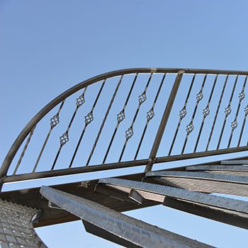 A metal staircase ready for material preparation