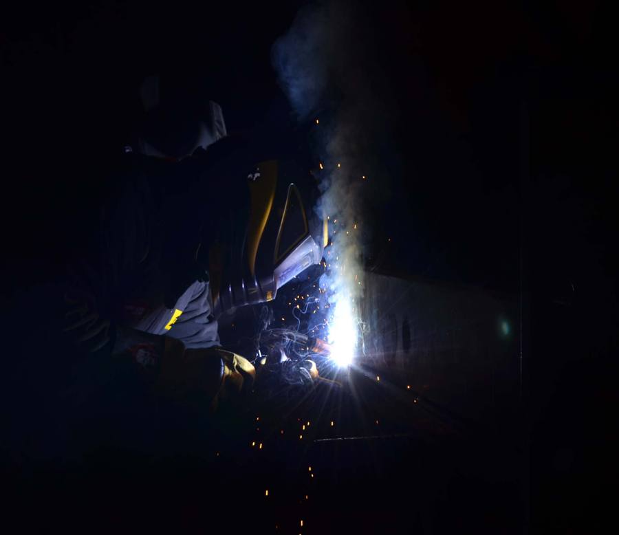 Dramatic photo of welder